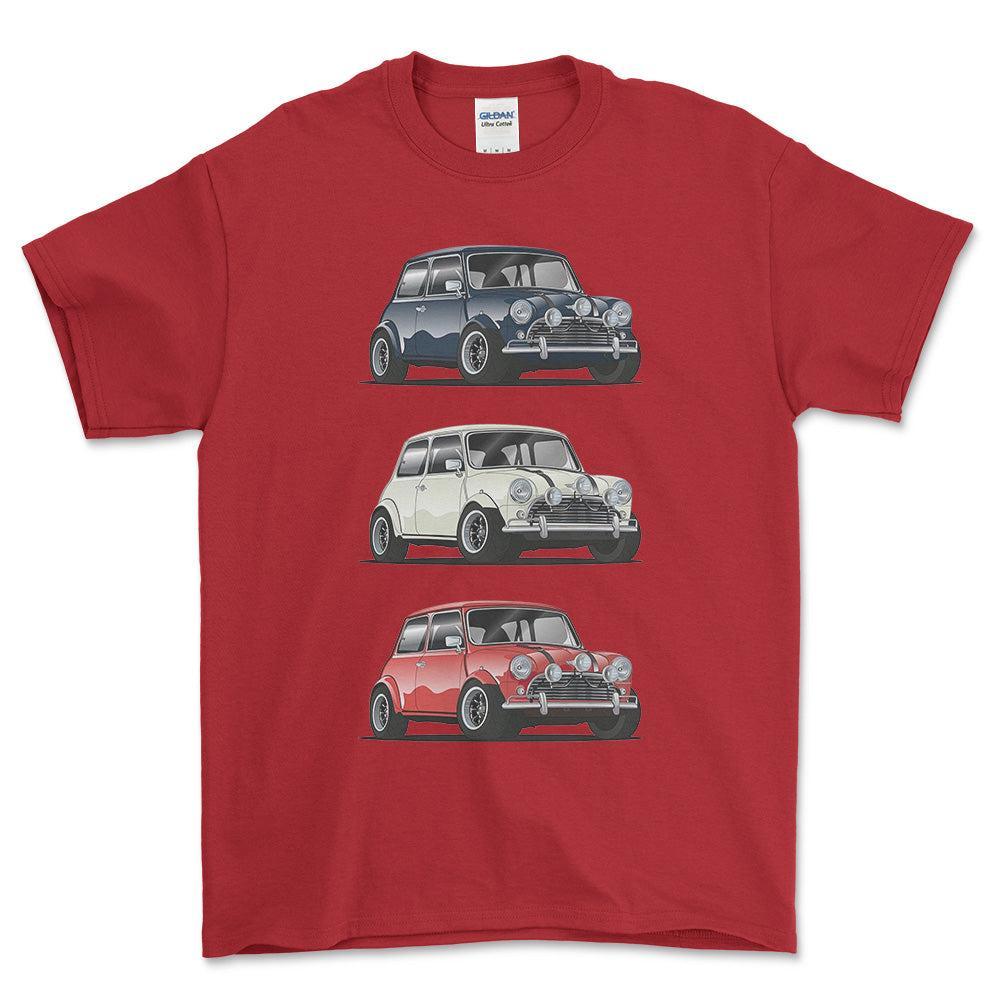Mini Cooper - Unisex T-Shirt , Bomuld-Beklædning-Mini-Rød-S-Forside-Garage Culture Shop- garage - man cave - merchandise