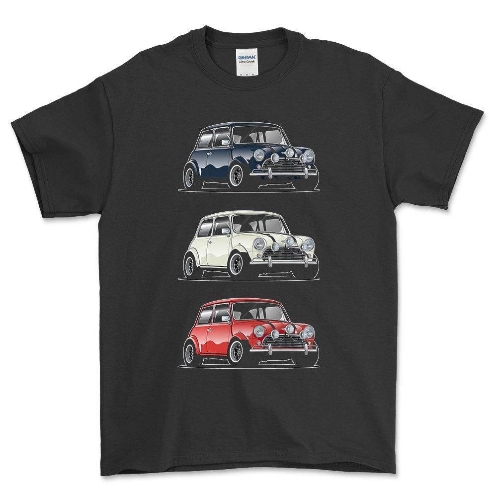 Mini Cooper - Unisex T-Shirt , Bomuld-Beklædning-Mini-Sort-S-Forside-Garage Culture Shop- garage - man cave - merchandise