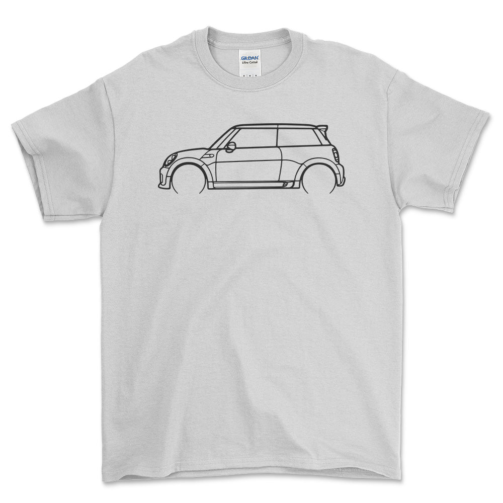 Mini I3 Cooper Outline - Unisex T-Shirt , Bomuld-Beklædning-Mini-Hvid-S-Forside-Garage Culture Shop- garage - man cave - merchandise
