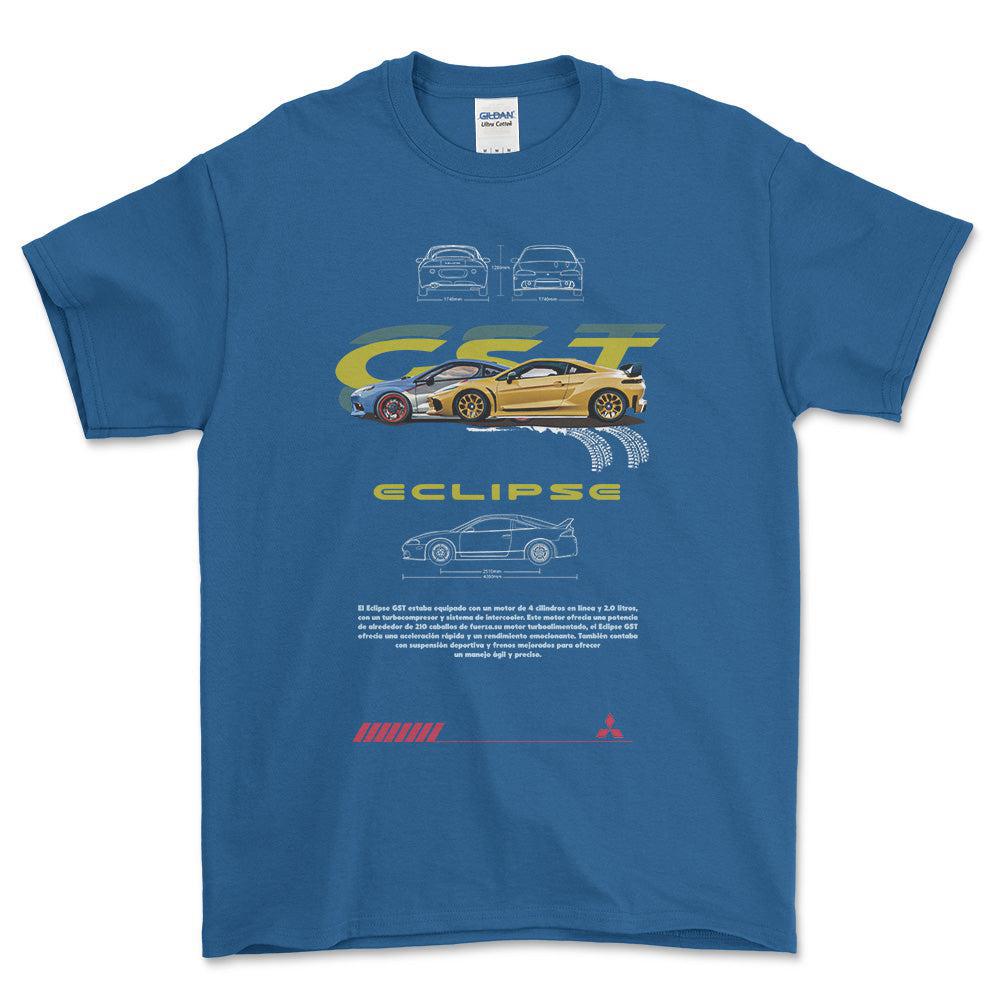 Mitsubishi Eclipse - Unisex T-Shirt , Bomuld-Beklædning-Mitsubishi-Blå Royal-S-Forside-Garage Culture Shop- garage - man cave - merchandise