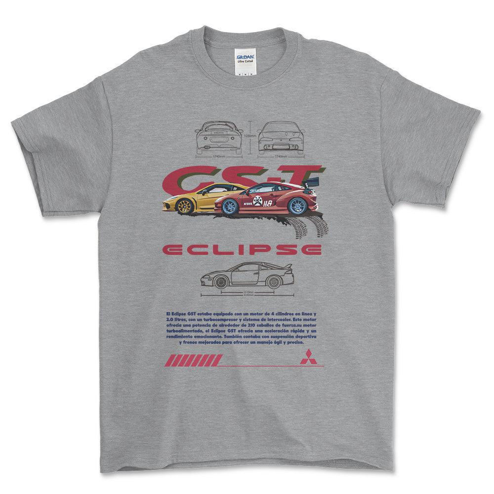 Mitsubishi Eclipse - Unisex T-Shirt , Bomuld-Beklædning-Mitsubishi-Grå Sport-S-Forside-Garage Culture Shop- garage - man cave - merchandise