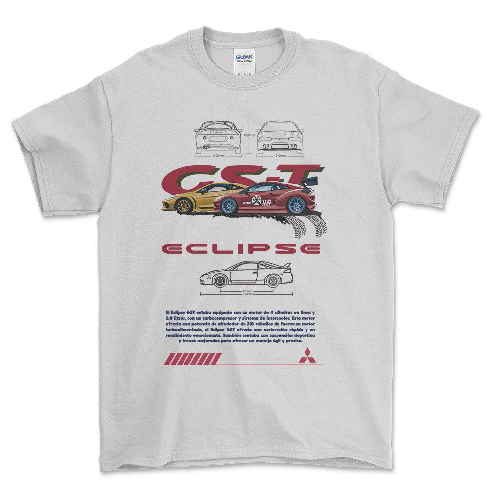 Mitsubishi Eclipse - Unisex T-Shirt , Bomuld-Beklædning-Mitsubishi-Hvid-S-Forside-Garage Culture Shop- garage - man cave - merchandise
