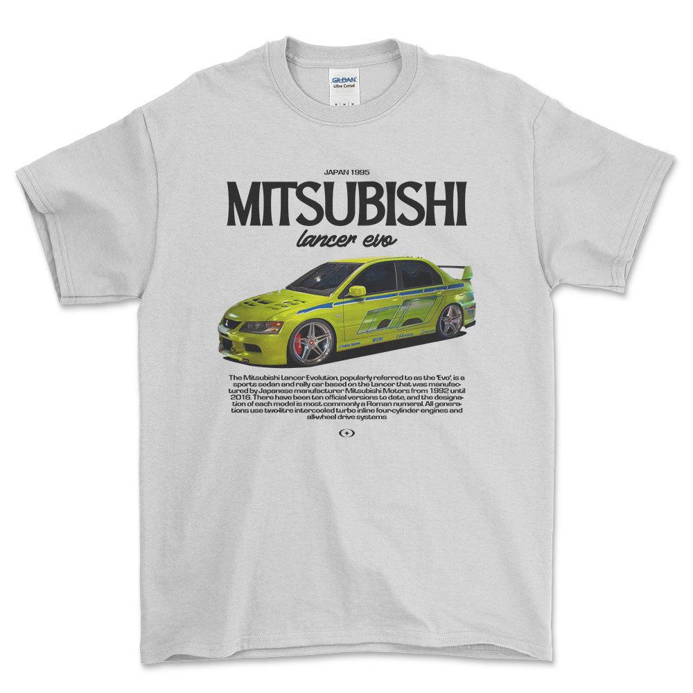 Mitsubishi Lancer Evo - Unisex T-Shirt , Bomuld-Beklædning-Mitsubishi-Hvid-S-Forside-Garage Culture Shop- garage - man cave - merchandise