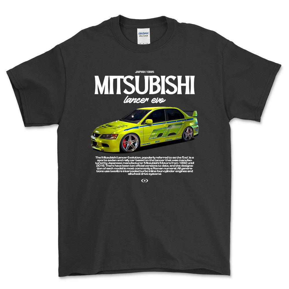 Mitsubishi Lancer Evo - Unisex T-Shirt , Bomuld-Beklædning-Mitsubishi-Sort-S-Forside-Garage Culture Shop- garage - man cave - merchandise