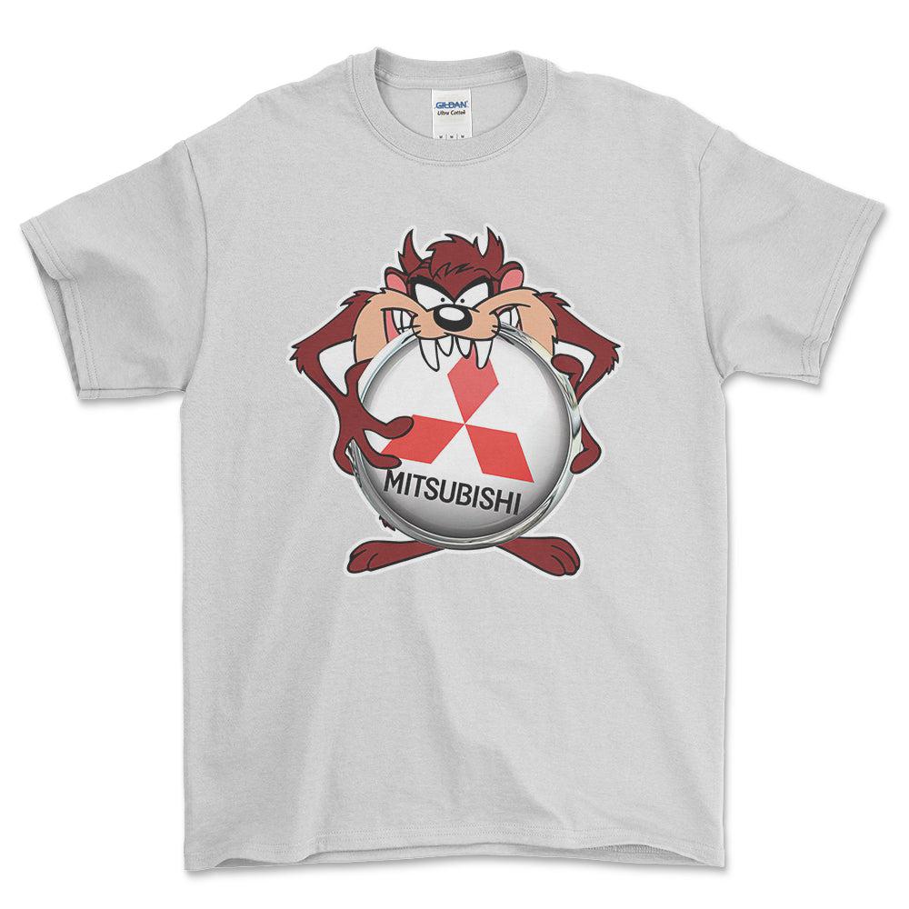 Mitsubishi TAZ Unisex T-Shirt , Bomuld-Beklædning-Mitsubishi-Hvid-S-Forside-Garage Culture Shop- garage - man cave - merchandise