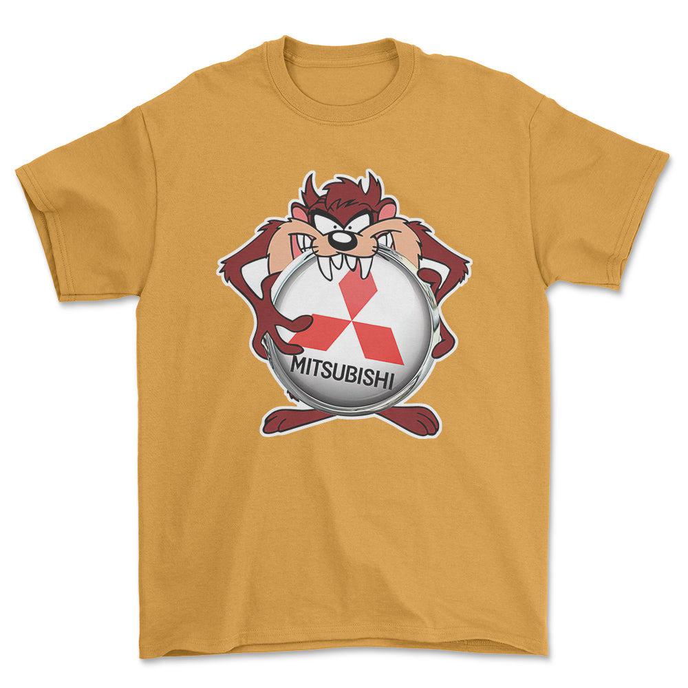 Mitsubishi TAZ Unisex T-Shirt , Bomuld-Beklædning-Mitsubishi-Guld-S-Forside-Garage Culture Shop- garage - man cave - merchandise