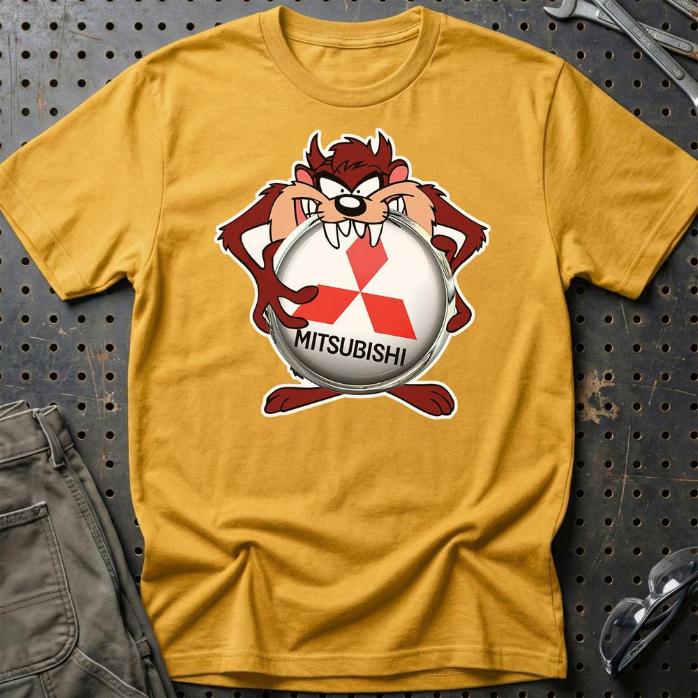 Mitsubishi TAZ Unisex T-Shirt , Bomuld-Beklædning-Mitsubishi-Guld-S-Garage Culture Shop- garage - man cave - merchandise