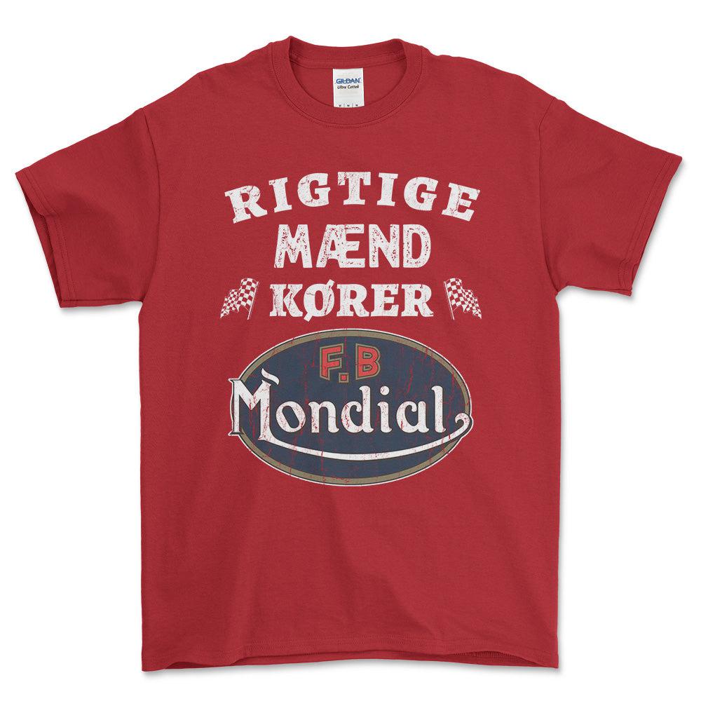 Mondial Rigtige Mænd Kører - Unisex T-Shirt , Bomuld-Beklædning-Mondial-Rød-S-Forside-Garage Culture Shop- garage - man cave - merchandise