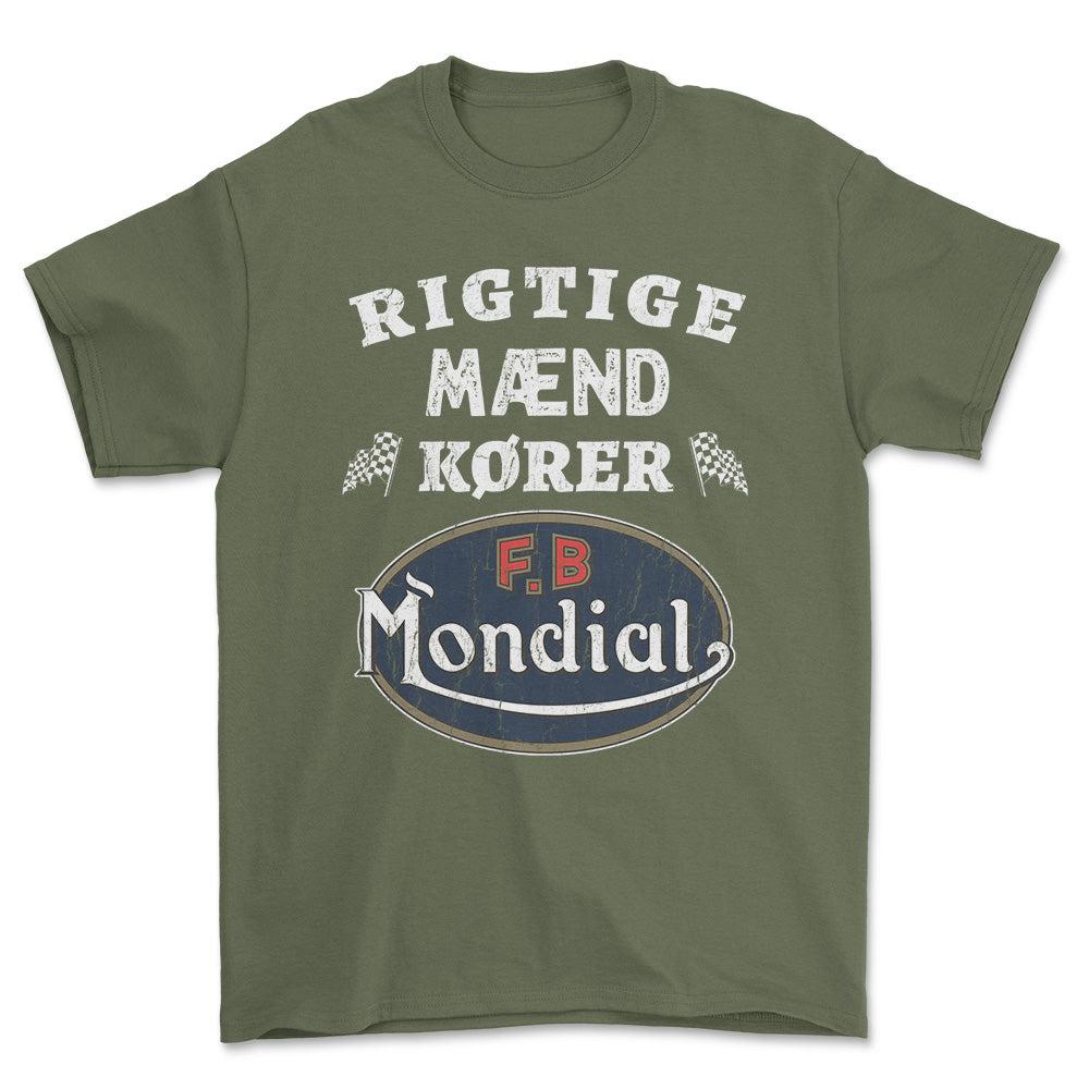 Mondial Rigtige Mænd Kører - Unisex T-Shirt , Bomuld-Beklædning-Mondial-Grøn Militær-S-Forside-Garage Culture Shop- garage - man cave - merchandise