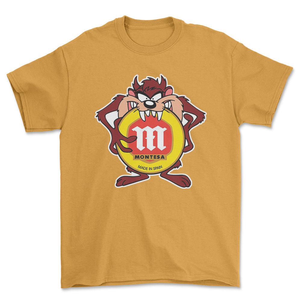 Montesa TAZ Unisex T-Shirt , Bomuld-Beklædning-Montesa-Guld-S-Forside-Garage Culture Shop- garage - man cave - merchandise