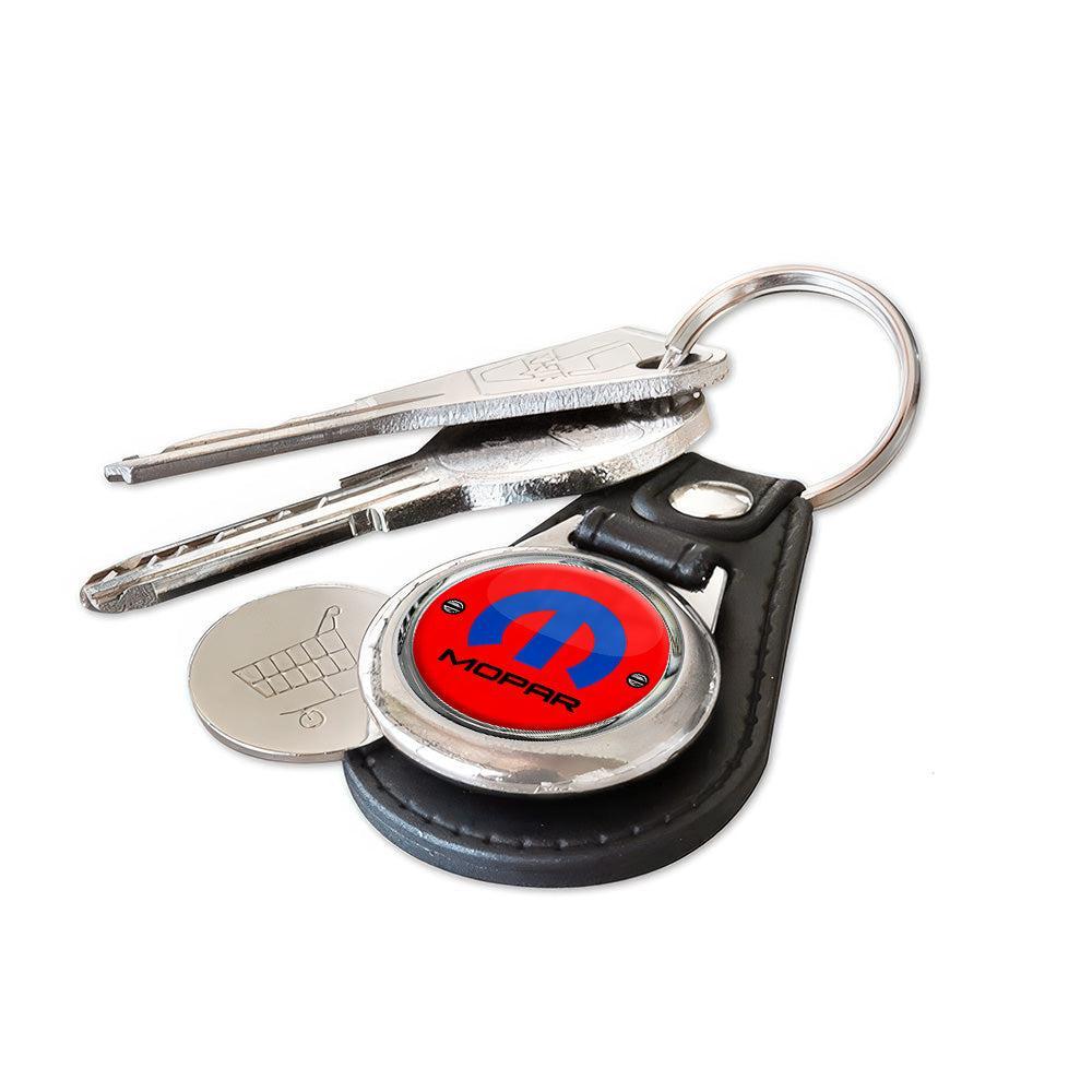 Mopar - Nøglering med Indkøbsvognsmønt – Metal & Kunstlæder-Nøglering-Mopar-Garage Culture Shop- garage - man cave - merchandise
