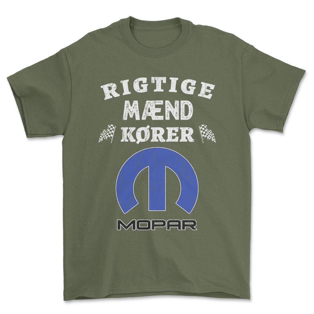 Mopar Rigtige Mænd Kører - Unisex T-Shirt , Bomuld-Beklædning-Mopar-Garage Culture Shop- garage - man cave - merchandise
