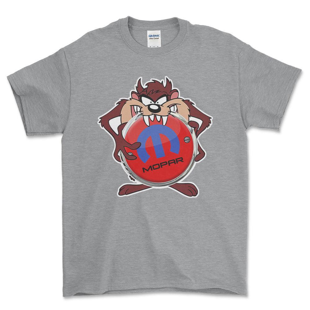 Mopar TAZ Unisex T-Shirt , Bomuld-Beklædning-Mopar-Grå Sport-S-Forside-Garage Culture Shop- garage - man cave - merchandise