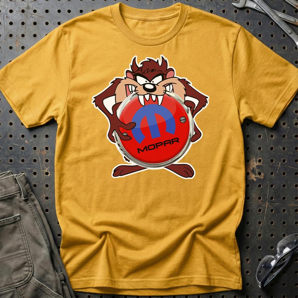 Mopar TAZ Unisex T-Shirt , Bomuld-Beklædning-Mopar-Guld-S-Garage Culture Shop- garage - man cave - merchandise