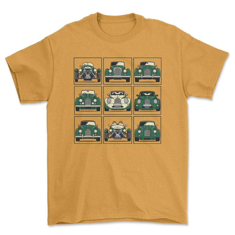 Morgan Evolution - Unisex T-Shirt , Bomuld-Beklædning-Morgan-Guld-S-Garage Culture Shop- garage - man cave - merchandise