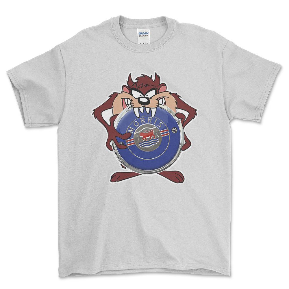Morris TAZ Unisex T-Shirt , Bomuld-Beklædning-Morris-Hvid-S-Forside-Garage Culture Shop- garage - man cave - merchandise