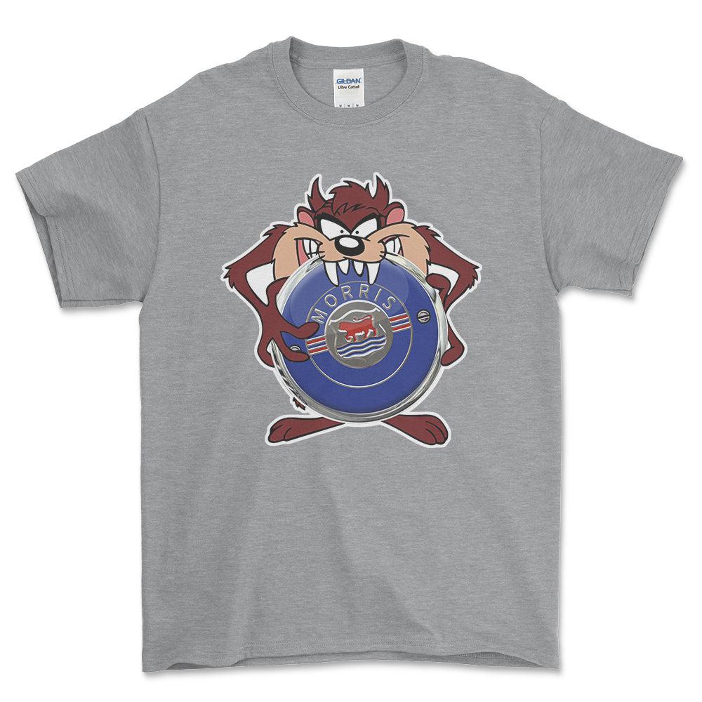 Morris TAZ Unisex T-Shirt , Bomuld-Beklædning-Morris-Grå Sport-S-Forside-Garage Culture Shop- garage - man cave - merchandise