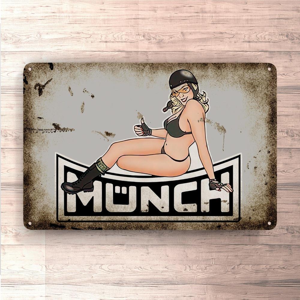 Munch Pin-Up Vintage Skilte, Musemåtte, Dørmåtte-Skilte-Munch-Garage Culture Shop- garage - man cave - merchandise