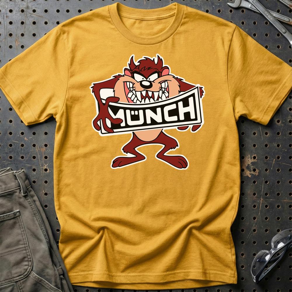 Munch TAZ Unisex T-Shirt , Bomuld-Beklædning-Munch-Guld-S-Garage Culture Shop- garage - man cave - merchandise