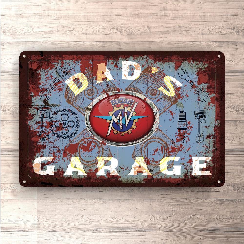 Mv Agusta Dads Garage Vintage Skilte, Musemåtte, Dørmåtte-Skilte-MV Agusta-Garage Culture Shop- garage - man cave - merchandise