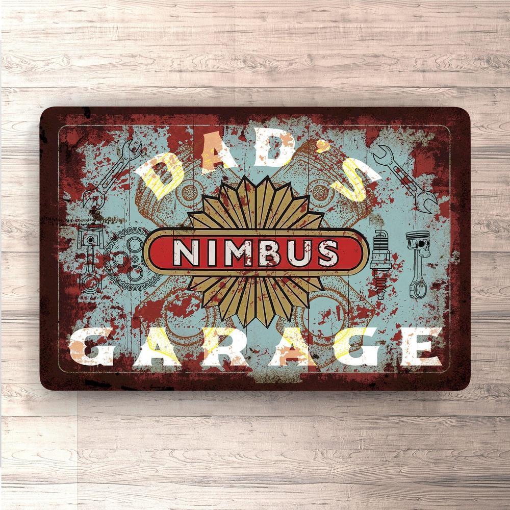 Nimbus Dads Garage Vintage Skilte, Musemåtte, Dørmåtte , Plakat-Skilte-Nimbus-Garage Culture Shop- garage - man cave - merchandise