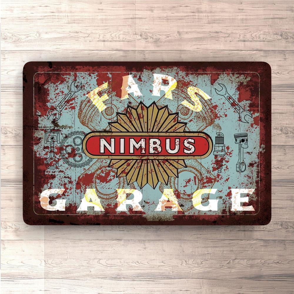 Nimbus Fars Garage Vintage Skilte, Musemåtte, Dørmåtte-Skilte-Nimbus-Garage Culture Shop- garage - man cave - merchandise