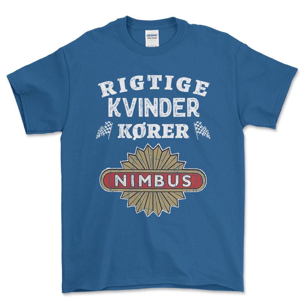 Nimbus Rigtige Kvinder Kører - Unisex T-Shirt , Bomuld-Beklædning-Nimbus-Blå Royal-S-Forside-Garage Culture Shop- garage - man cave - merchandise