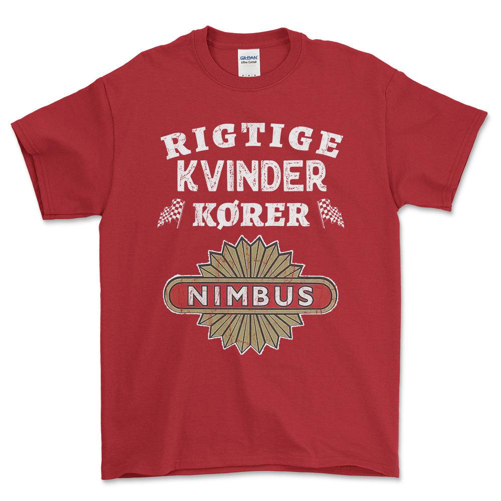 Nimbus Rigtige Kvinder Kører - Unisex T-Shirt , Bomuld-Beklædning-Nimbus-Rød-S-Forside-Garage Culture Shop- garage - man cave - merchandise