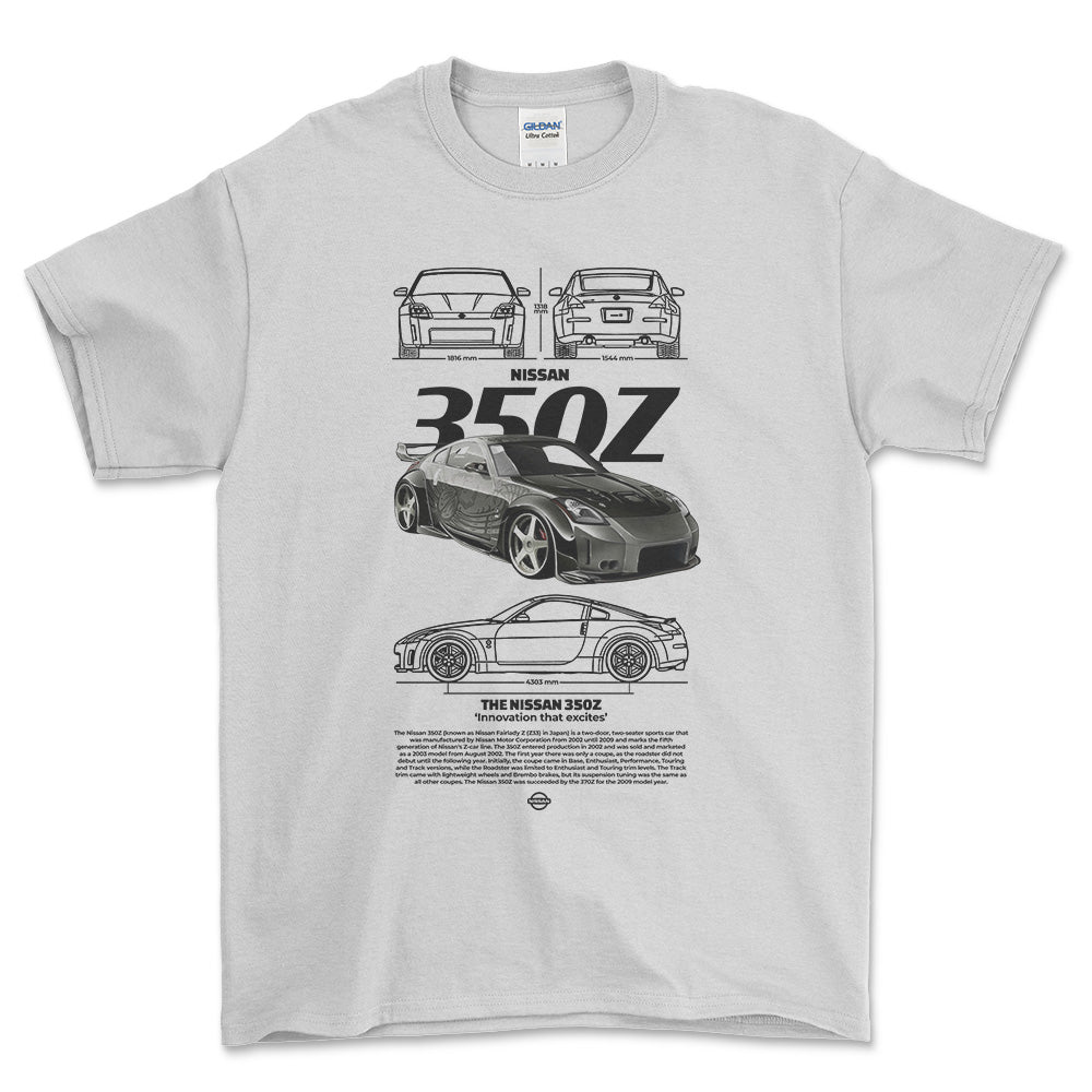 Nissan 350Z - Unisex T-Shirt , Bomuld-Beklædning-Nissan-Hvid-S-Forside-Garage Culture Shop- garage - man cave - merchandise
