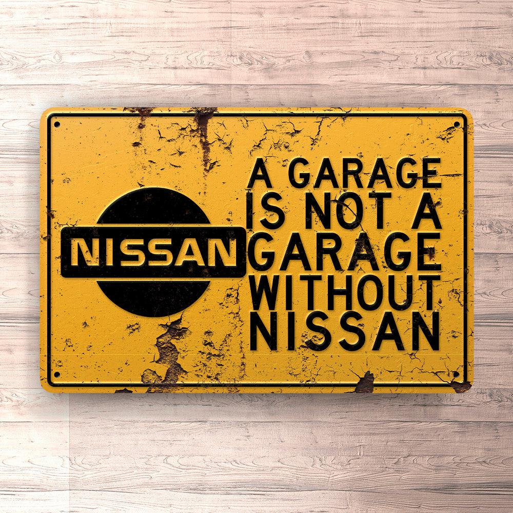 Nissan A Garage Is Not A Garage Without Nissan Skilte, Musemåtte, Dørmåtte-Skilte-Nissan-Garage Culture Shop- garage - man cave - merchandise