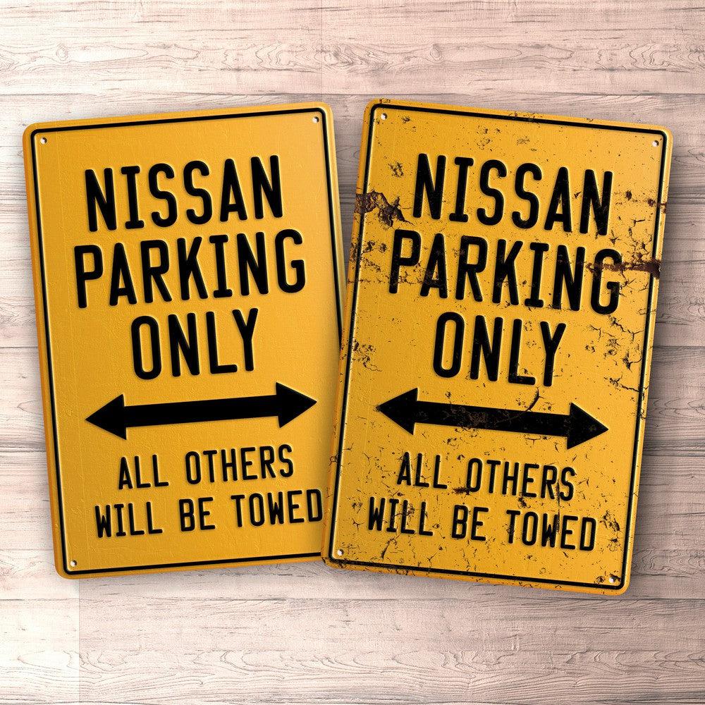 Nissan Parking Only Skilte, Musemåtte, Dørmåtte , Plakat-Parking skilte-Nissan-Garage Culture Shop- garage - man cave - merchandise