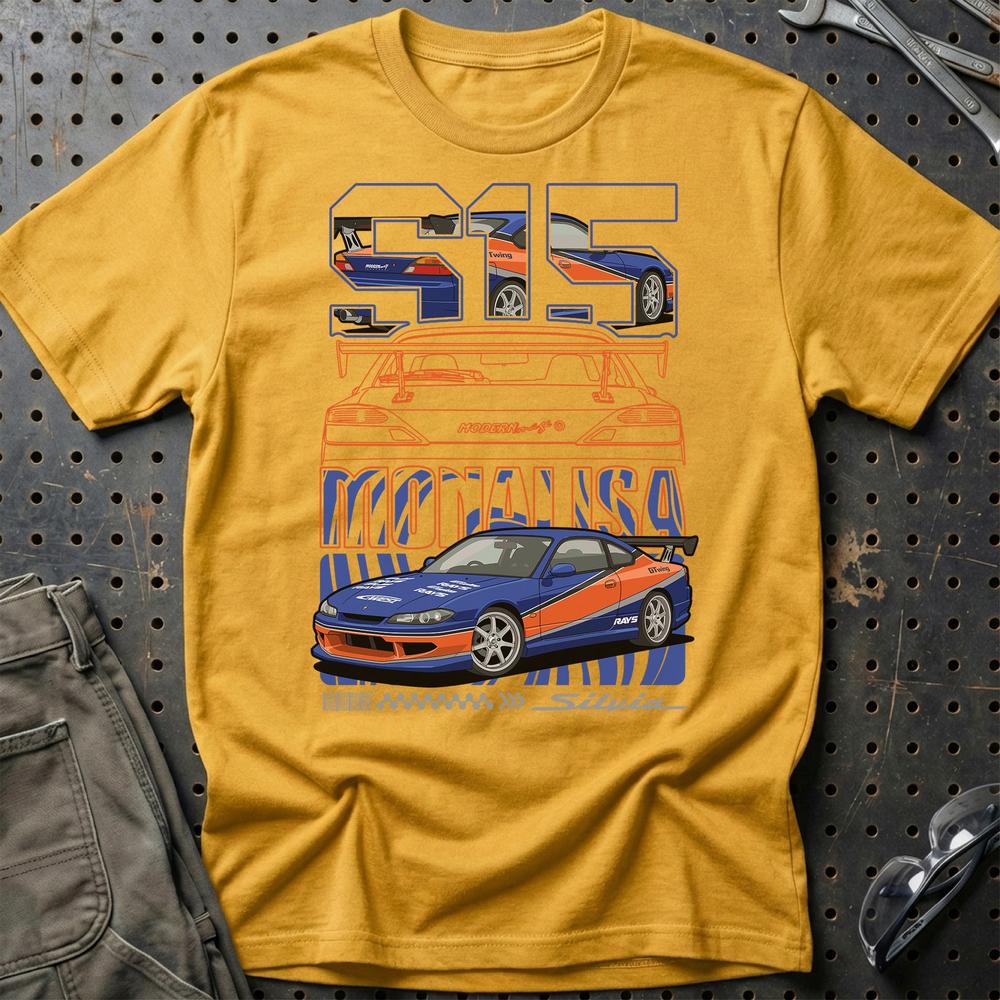 Nissan Silvia S15 Fast And Furios Cars - Unisex T-Shirt-Beklædning-Nissan-Guld-S-Garage Culture Shop- garage - man cave - merchandise