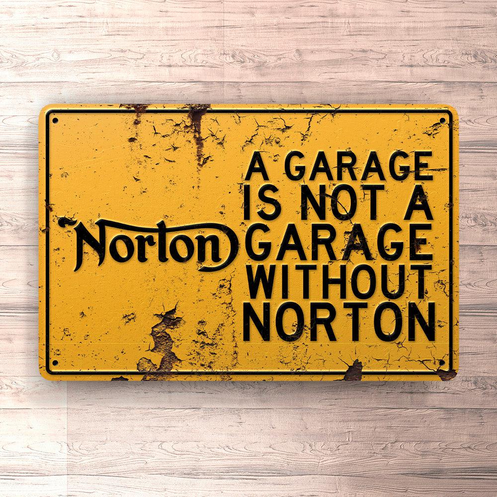 Norton A Garage Is Not A Garage Without Norton Skilte, Musemåtte, Dørmåtte-Skilte-Norton-Garage Culture Shop- garage - man cave - merchandise