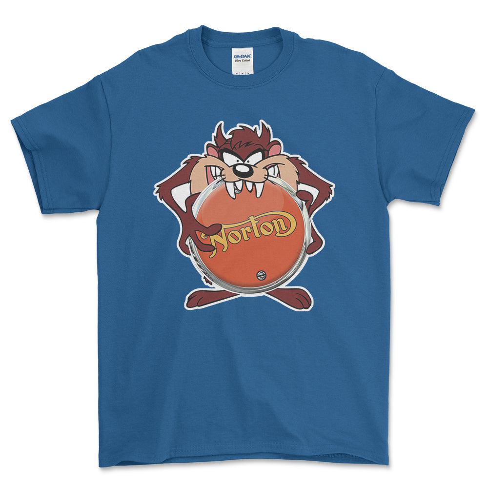 Norton TAZ Unisex T-Shirt , Bomuld-Beklædning-Norton-Blå Royal-S-Forside-Garage Culture Shop- garage - man cave - merchandise