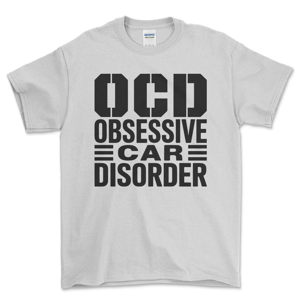 Obsessive Car Disorder T-Shirt , Bomuld-Beklædning-Garage Culture-Hvid-S-Forside-Garage Culture Shop- garage - man cave - merchandise