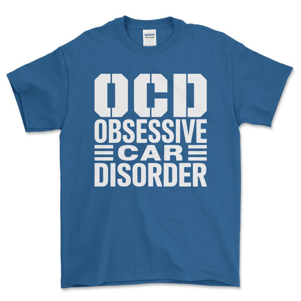 Obsessive Car Disorder T-Shirt , Bomuld-Beklædning-Garage Culture-Blå Royal-S-Forside-Garage Culture Shop- garage - man cave - merchandise