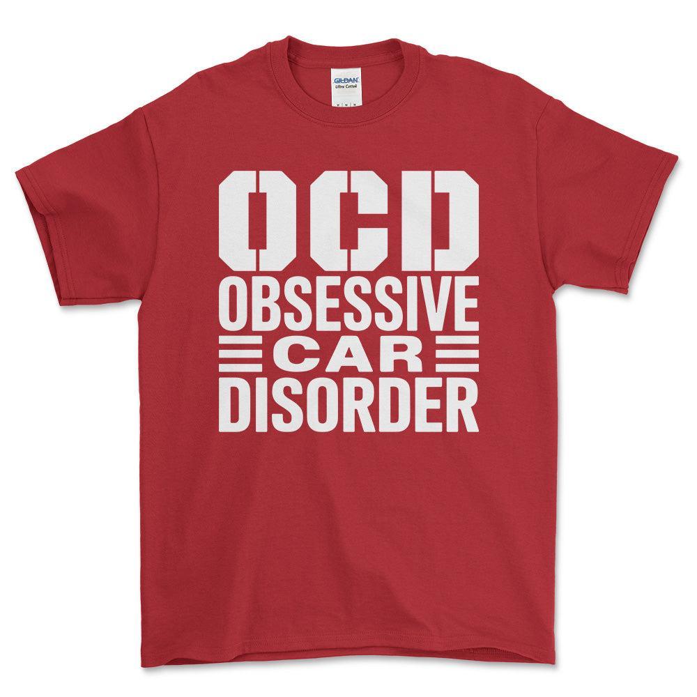 Obsessive Car Disorder T-Shirt , Bomuld-Beklædning-Garage Culture-Rød-S-Forside-Garage Culture Shop- garage - man cave - merchandise