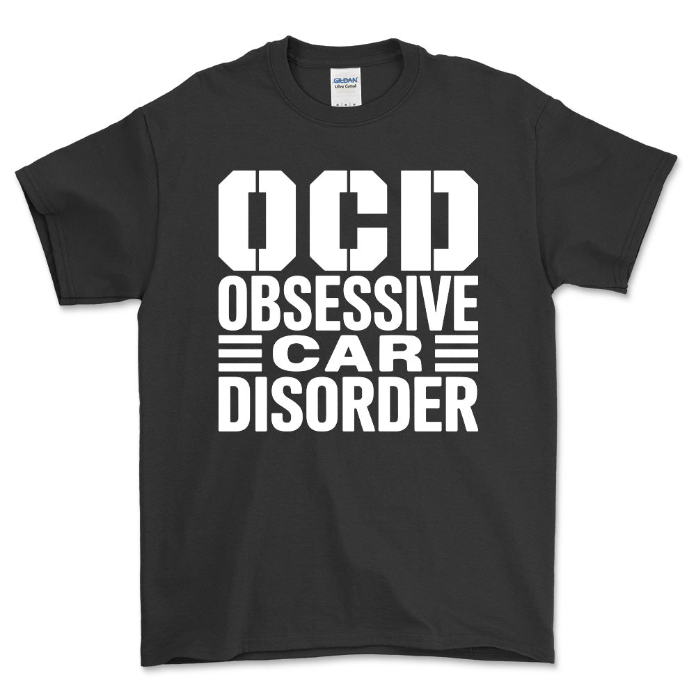 Obsessive Car Disorder T-Shirt , Bomuld-Beklædning-Garage Culture-Sort-S-Forside-Garage Culture Shop- garage - man cave - merchandise