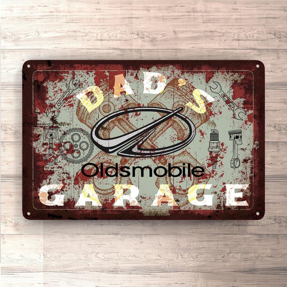Oldsmobile Dads Garage Vintage Skilte, Musemåtte, Dørmåtte-Skilte-Oldsmobile-Garage Culture Shop- garage - man cave - merchandise