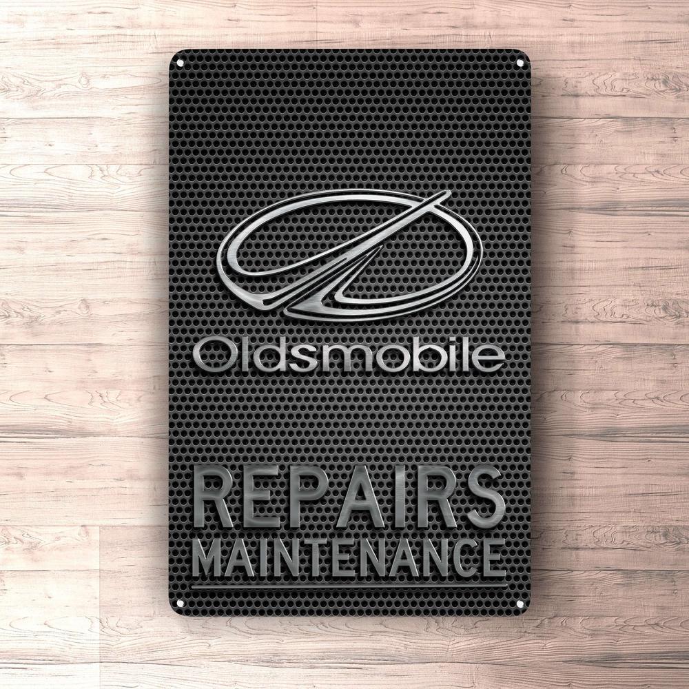Oldsmobile Repairs Maintenance Skilte, Musemåtte, Dørmåtte , Plakat-Skilte-Oldsmobile-Garage Culture Shop- garage - man cave - merchandise