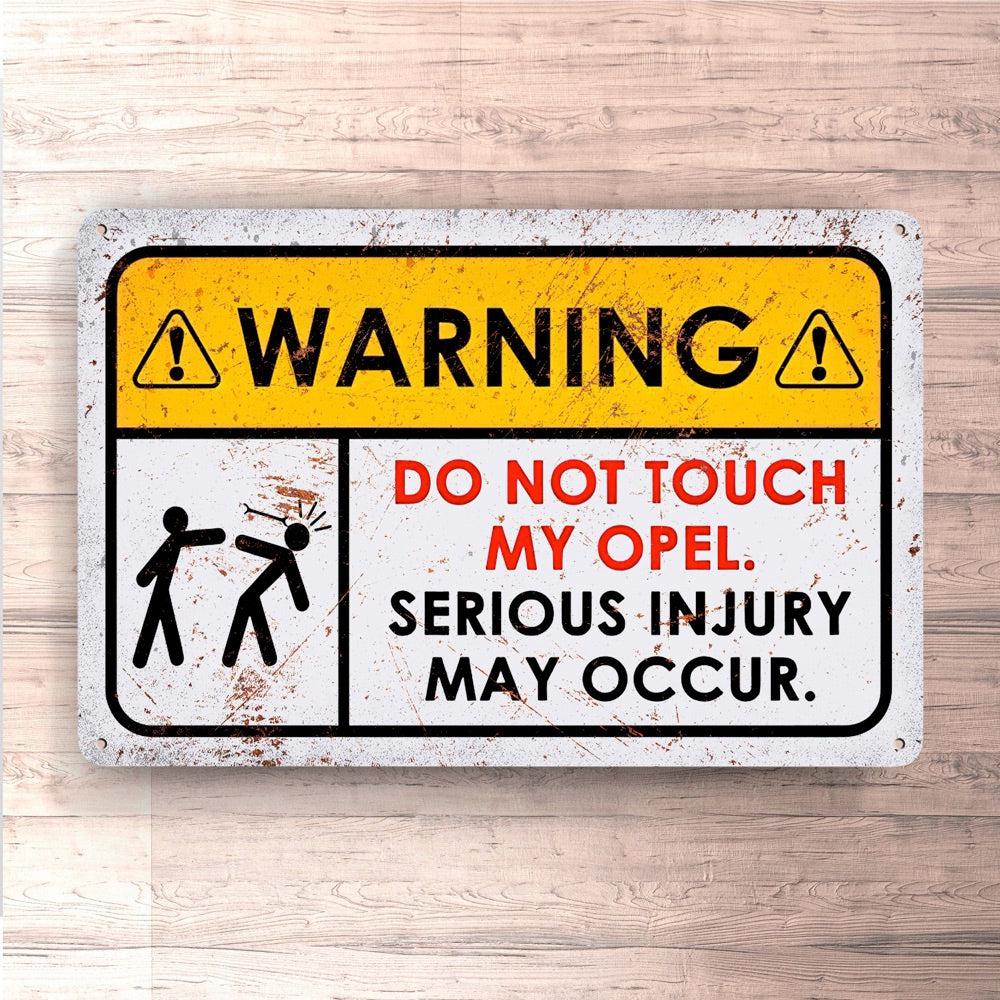 Opel Do Not Touch My Opel Skilte, Musemåtte, Dørmåtte-Skilte-Opel-Garage Culture Shop- garage - man cave - merchandise