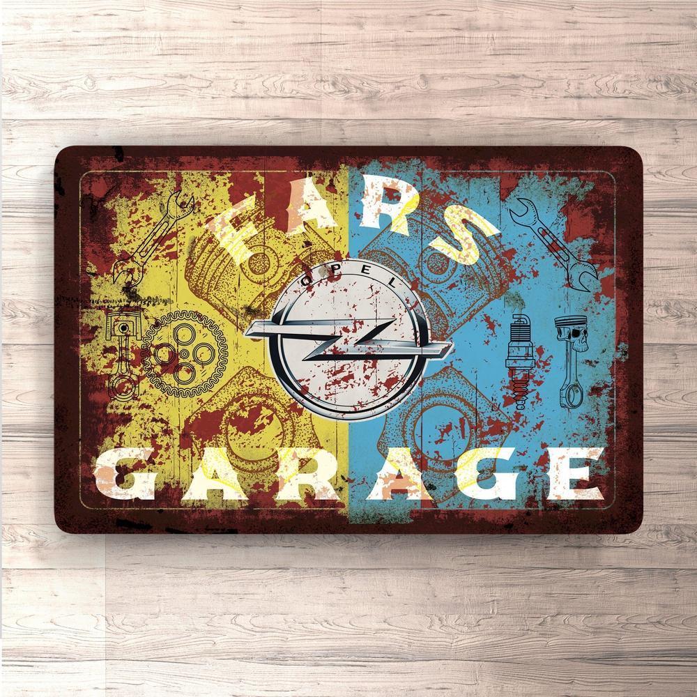 Opel Fars Garage Vintage Skilte, Musemåtte, Dørmåtte-Skilte-Opel-Garage Culture Shop- garage - man cave - merchandise