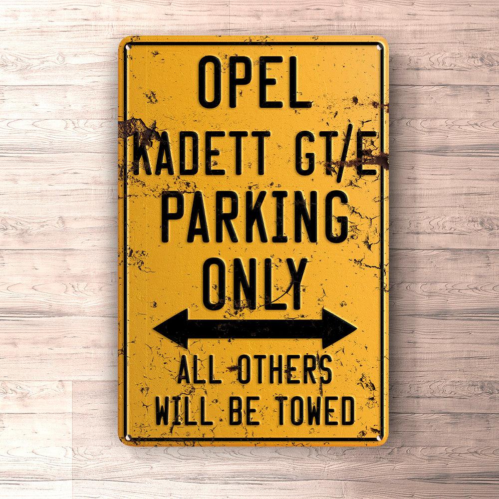 Opel Kadett Gt/E Parking Only Skilte, Musemåtte, Dørmåtte-Parking skilte-Opel-Garage Culture Shop- garage - man cave - merchandise