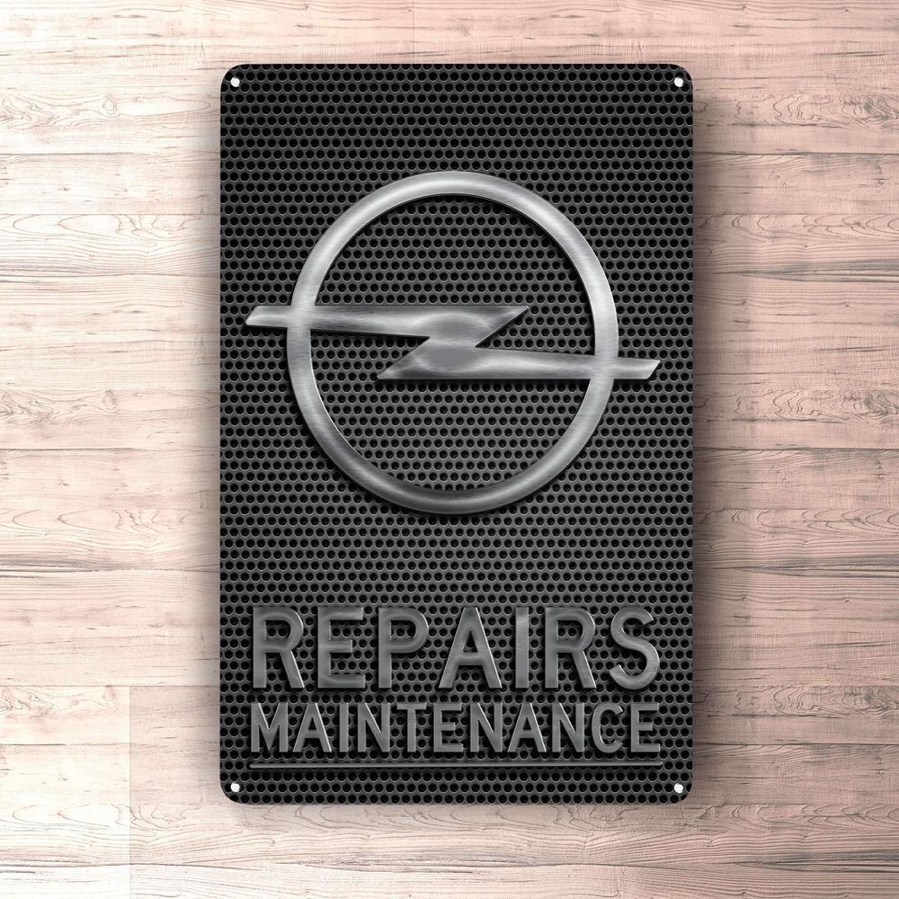 Opel Repairs Maintenance Skilte, Musemåtte, Dørmåtte-Skilte-Opel-Garage Culture Shop- garage - man cave - merchandise