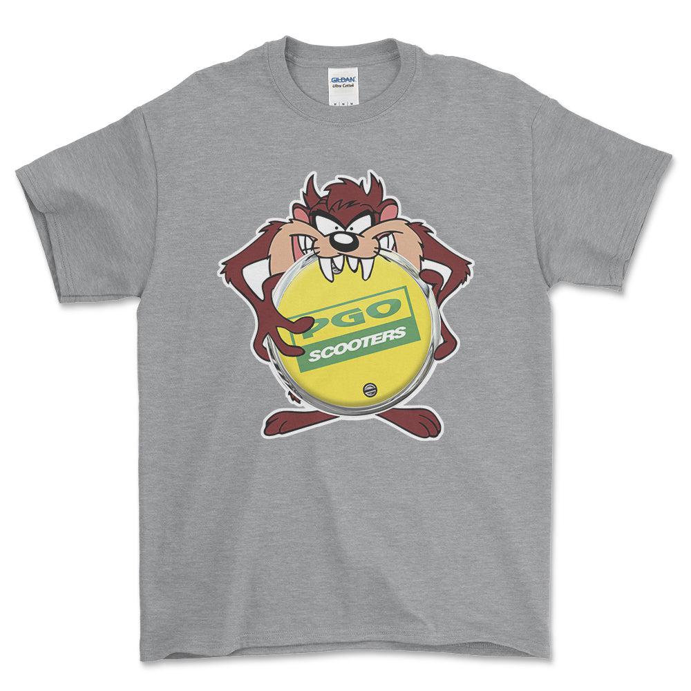 PGO TAZ Unisex T-Shirt , Bomuld-Beklædning-PGO-Grå Sport-S-Forside-Garage Culture Shop- garage - man cave - merchandise
