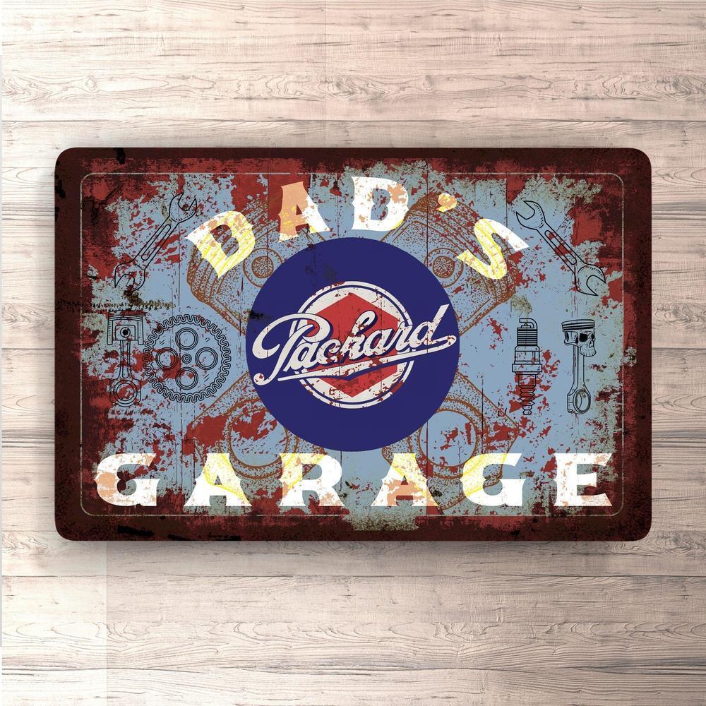 Packard Dads Garage Vintage Skilte, Musemåtte, Dørmåtte-Skilte-Packard-Garage Culture Shop- garage - man cave - merchandise