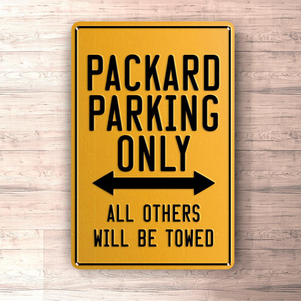 Packard Parking Only Skilte, Musemåtte, Dørmåtte , Plakat-Parking skilte-Packard-Garage Culture Shop- garage - man cave - merchandise
