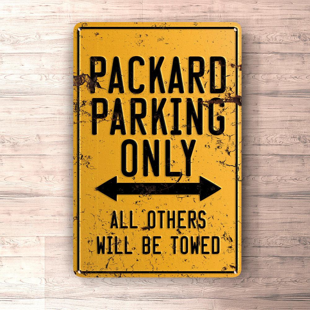 Packard Parking Only Skilte, Musemåtte, Dørmåtte , Plakat-Parking skilte-Packard-Garage Culture Shop- garage - man cave - merchandise