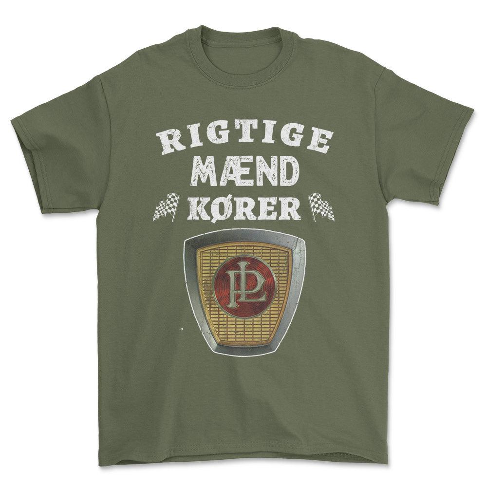 Panhard Rigtige Mænd Kører - Unisex T-Shirt , Bomuld-Beklædning-Panhard-Grøn Militær-S-Forside-Garage Culture Shop- garage - man cave - merchandise