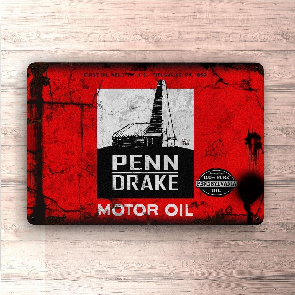 Penn Drake Motorolie Skilte, Musemåtte, Dørmåtte-Skilte-Motorolie-Garage Culture Shop- garage - man cave - merchandise